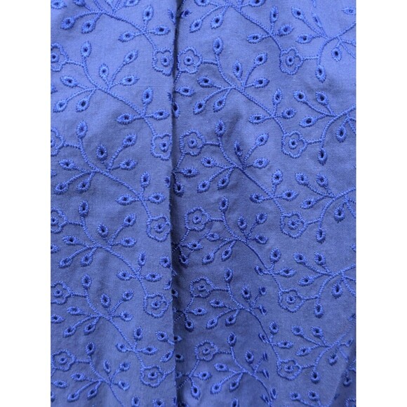 Betsey Johnson Blue Halter Floral Eyelet Mini Wrap Dress sz 6 Bow Coquette - Picture 5 of 12